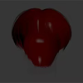 Woman With Red Short Hair In Stylish Modern Layered Hairstyle