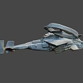 Futuristic Fighter Jet With Large Rotors Flying Over Forest Background In Vertical Takeoff Scene