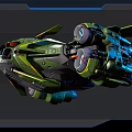 Futuristic Fighter Jet With Green And Blue Color Advanced Mechanical Engines And Aerodynamic Wings