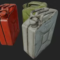 Industrial Equipment Metal Jerry Cans in Red Green White Storage Containers