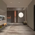 New Chinese Style Clubhouse Interior With Landscape Art And Zen Elements