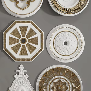 European-style lamp panel gypsum carved lamp panel 3d model