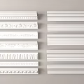 White Decorative Moldings With Various Patterns And Styles For Home Decoration 3d model