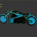 Sleek Futuristic Black Motorcycle With Blue Glowing Neon Lines And Reflection Design
