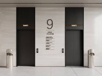 04 Elevator Hall Modern Elevator Elevator Hall Elevator Door 3d model