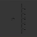 Black Metal Bracket With Triangular Hooks On Vertical And Horizontal Poles