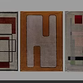Modern Square Rugs With Geometric Patterns And Vibrant Color Designs 3d model