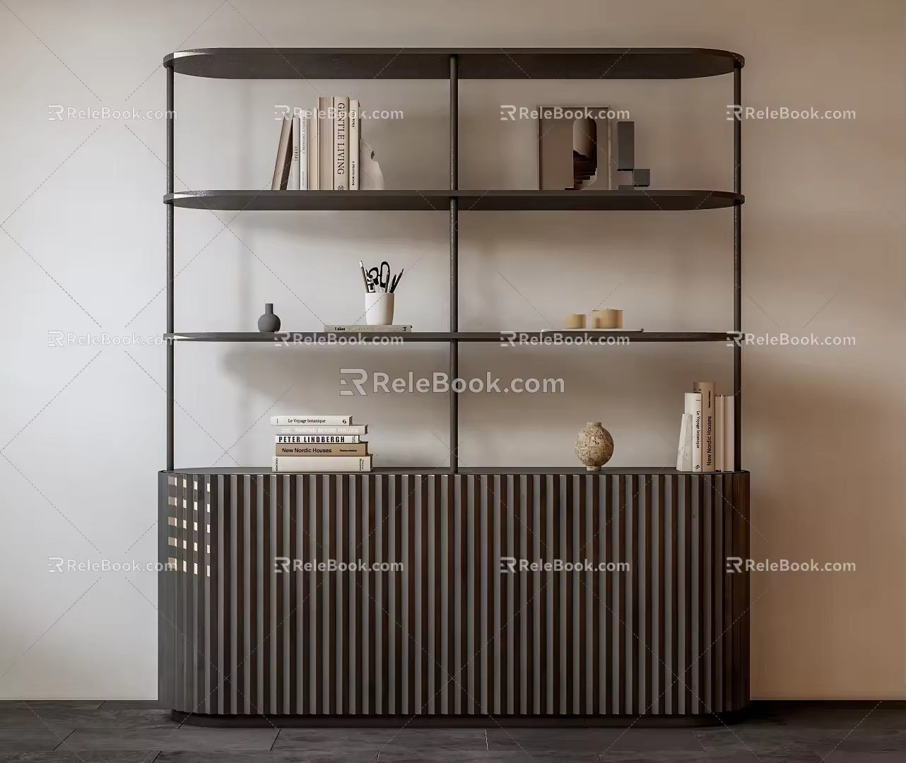 Modern bookcase 3d model