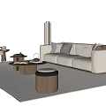 New Chinese-style Song-style Sofa Coffee Table Combination New Chinese-style Sofa Coffee Table Solid Wood Sofa Coffee Table Three-person Sofa Single-person Sofa Casual Chair Side Table Coffee Table Ornaments 3d model