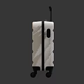 Two Modern White Suitcases With Telescopic Handles Rolling Wheels And Durable Shells 3d model