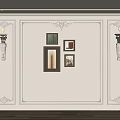French clapboard carved plaster line 3d model