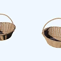 Light Brown Wicker Baskets With Sturdy Handles For Daily Necessities Storage