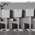 Modern squatting pan 3d model