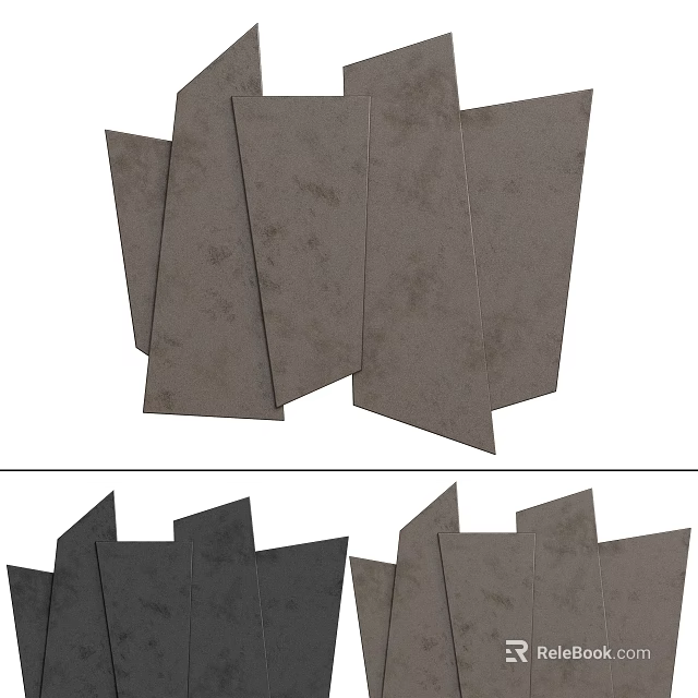Modern Wall Decor Panels With Dark Gray And Light Gray Geometric Shapes 3d model 
