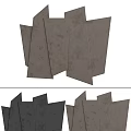 Modern Wall Decor Panels With Dark Gray And Light Gray Geometric Shapes