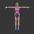 Woman in Pink Cycling Jersey and Dark Shorts With Arms Outstretched