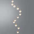 Modern Crystal Ball Hanging Chandelier With Multiple Lights For Interior Decoration 3d model
