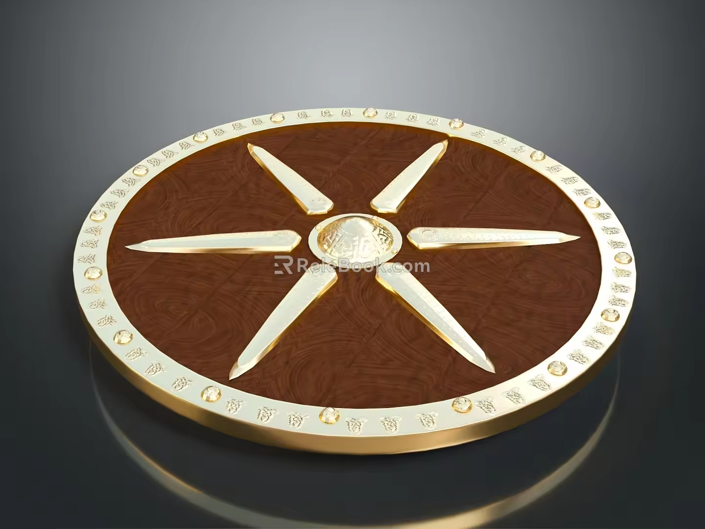 Medieval Shield Ancient Shield Defensive Weapon Ancient Shield Iron Shield Protective Shield Wooden Shield 3d model