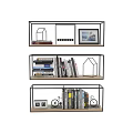 Stylish Two Seater Sofa With Bookshelf Books Decorative Art And Bicycle Model