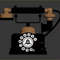Vintage Black Telephone With Brass Receiver Bell Dial And Numbers