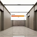 Modern Elevator Hallway Design With Metal Doors Smooth Floor And White Ceiling Lighting 3d model