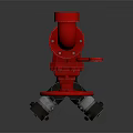 Red Fire Pipeline Valve With Wheel Handle And Pressure Gauge