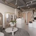 Modern Clothing Store Interior with Fashion Displays