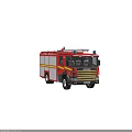 Technology Exhibition Hall Showcasing Red Scania Fire Rescue Truck With Modern Tech