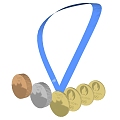 Olympic medal Paris Olympic gold medal Gold medal Silver medal Bronze medal Olympic Games 3d model