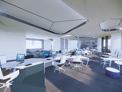 modern public office space office space public office area 3d model