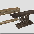 Light And Dark Wooden Console Tables With Drawer Shelf And Spiral Legs Design