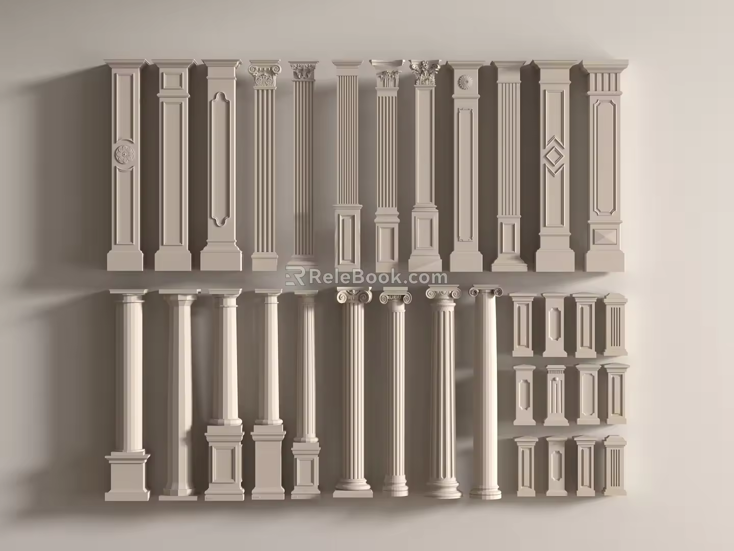 modern column roman column 3d model