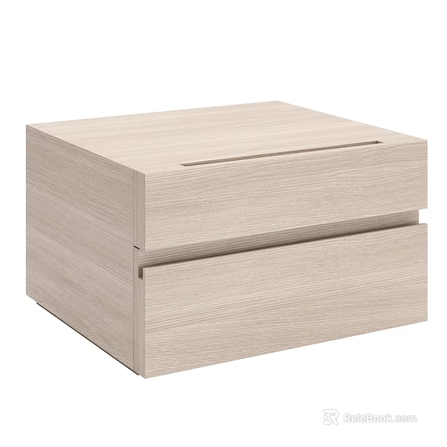 Light Wood Chest of Drawers With Two Drawers And Minimalist Design 3d model 