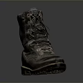 Rugged Worn Military Boots With Thick Sole And Laces For Daily Use