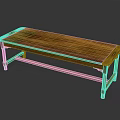 Rustic Solid Wood Bench With Natural Wood Grain And Sturdy Legs Design