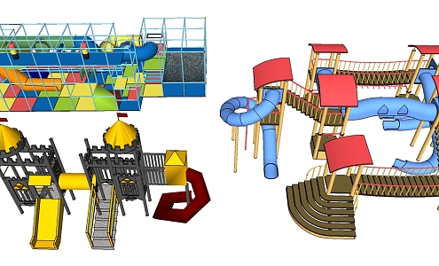 Modern slide amusement equipment 3d model