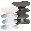 Elegant Modern Black Wooden Side Table With Wave Shaped Design 3d model
