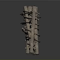 Rustic Handwoven Wooden Fence With Support Posts For Outdoor Garden Decoration