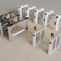 Automatic induction entrance guard gate security device security gate public equipment 3d model