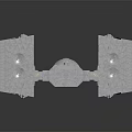 Blue And White Modular Spacecraft Model With Detailed Structural Design