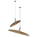 Modern Wooden Pendant Light With Curved Shape And Hanging Design Fixture