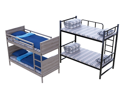 Factory Dormitory Bunk Bed 3d model