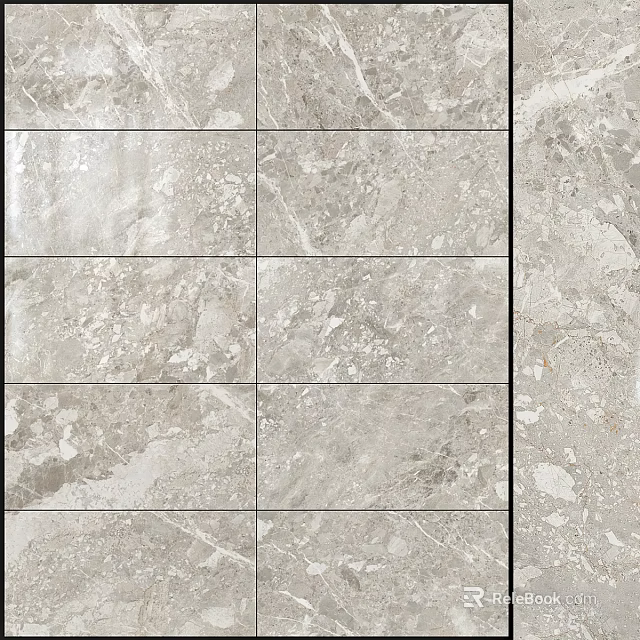 Elegant Modern Interior Marble Wall with Tile Texture and Pattern Design 3d model 