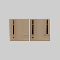 Elegant Modern Wooden Wardrobe With Multiple Drawers Cabinet Doors And Open Shelves