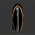 Tactical Weapon Knife With Black Handle Golden Decoration And Silver Reflective Blade