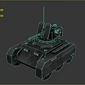Modern Small Unmanned Gray Tank With Turret Antenna And Red Sensor