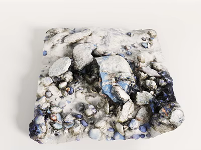 Micro Terrain Artwork Featuring Rocky Textures And Colorful Stones 3d model