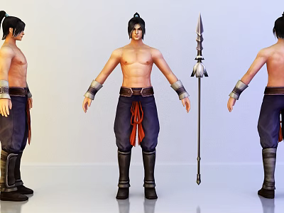 Modern game character soldier 3d model