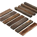 Wooden Components Long Strips Featuring Various Natural Textures And Brown Tones