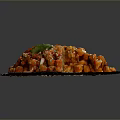 Colorful Spiced Chickpea Salad With Tomato Slices And Fresh Mint Leaves On Decorative Plate
